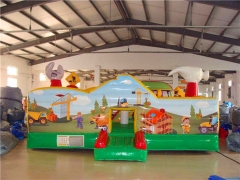 Little Builder Educational Inflatable Jumper Paracute Ride & Rocket Ride