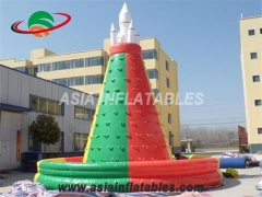 Cartoon Bouncer Commercial Kids Inflatable Rock Climbing Wall With Fireproof PVC Tarpaulin