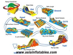 Inflatable 5k Obstacle Run Race for Big Event With Factory Price