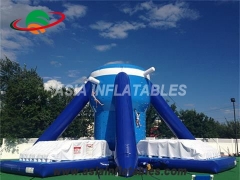 Outdoor Blue Climbing Wall Massive Inflatable Rock Free Climb For Sale