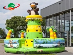 Children Tunnel Games Bear Theme Inflatable Climbing Tower Inflatable Bouncy Climbing Wall For Sale